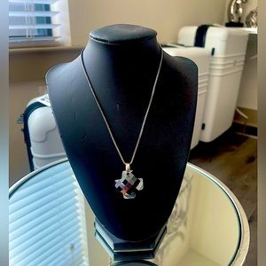 Swarovski statement multifaceted cross necklace